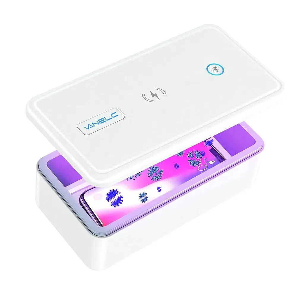 VANELC UV-C Phone Sanitizer Box Qi Wireless Charger for Phones Jewelry New